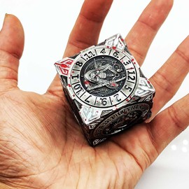 EZUO Spinner DND Dice 7-in-1, Rotating Metal D&D Dice Set with 3D Relief Design, Cool Polyhedral RPG Dice Accessories, Dungeons and Dragons Gift for D and D Role Playing Tabletop Games (Bloodstain)