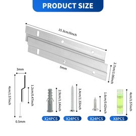 YKUKIZEE 8 Pack French Cleat Hanger, 6 inch Z Bar Picture Hanger, Heavy Duty Interlocking Wall Brackets for Hanging Wall Painting Photo Mirrors Whiteboard Artwork