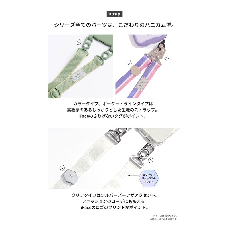 Hamy iFace Hang and Shoulder Strap (Flat Strap), Line/Brown Green