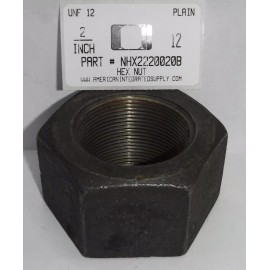 AMERICANINTEGRATEDSUPPLY.COM 2 inch -12 Hex Nuts Grade 2 Steel Plain (2)