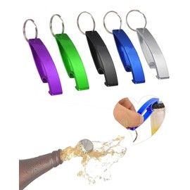 MYGLOAR 5er-Pack Bierflaschenöffner, Flaschenöffner-Schlüsselanhänger, Aluminium-Bierflaschenöffner, multifunktionaler Flaschenöffner, mehrere Farben, geeignet für Partys, Festivals, Versammlungen