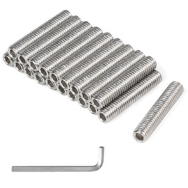 MIGUBIGU Pack of 20 Hollow Threaded Rods, Stainless Steel, M8 x 50 mm, Fully Threaded Rod M8 with Allen Key, DIN 975, Threaded Rod for Assembly of Furniture and Industrial Manufacturing