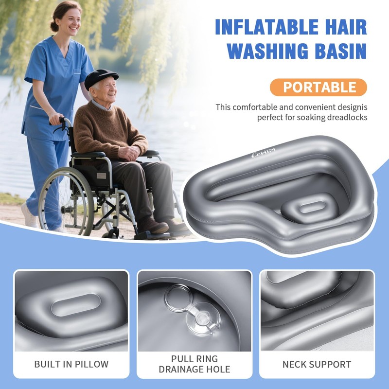 ​Portable Inflatable Shampoo Basin for Bedridden & Elderly - Zero