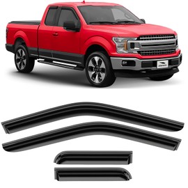 Voron Glass Tape-on Extra Durable Rain Guards for Trucks Ford F-150 2015-2026 SuperCab, Window Deflectors, Vent Window Visors, 4 Pieces - 100512