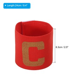PATIKIL 9.4x2.5 Soccer Captain C Armband, 3 Pack Nylon Unisex Elastic Arm Badge Adjustable for Youth Adult Team Training, Red