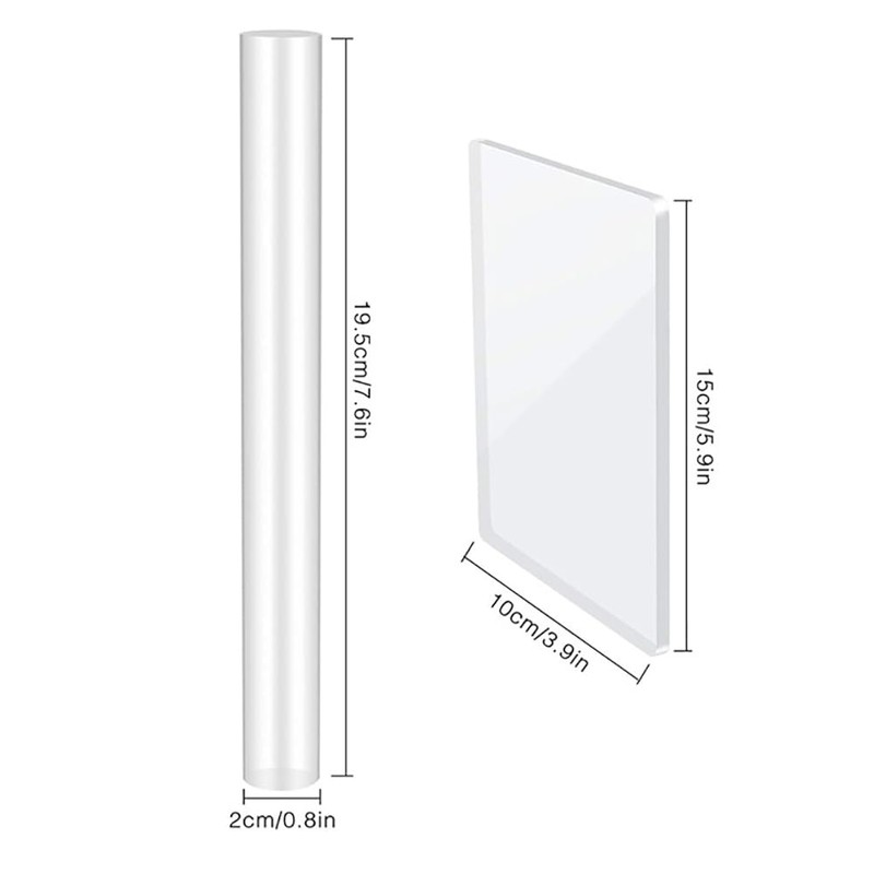 JIHUOO 3 Pcs Acrylic Press Board Sheets Polymer Clay Rolling