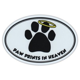 Oval Car Sticker - Paw Prints in Heaven - Dog/Pet Memorial - Bumper Sticker Decal - Sticker Graphic - Auto, Wall, Laptop, Cell, Truck Sticker for Windows, Cars, Trucks, Tool Boxes, laptops