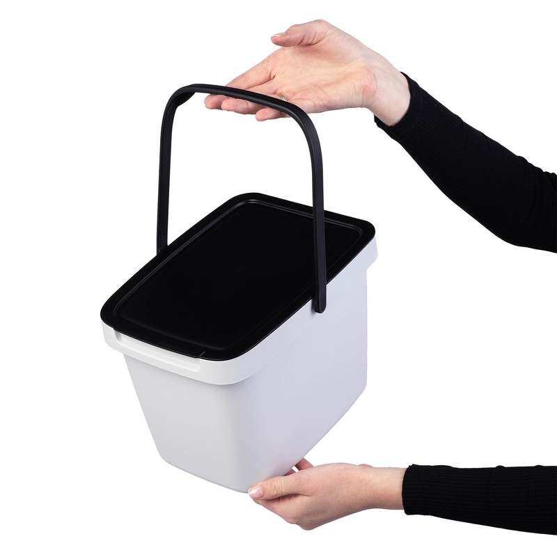 KADAX Waste Bin with Lid and Handle, Plastic Waste Bin,