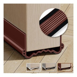 Door Bottom Seal, Wind and Noise Barrier, 38 inch for Door Bottom, Free Cut Length, Under Door Noise Barrier (Brown) (Brown)