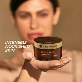 Yves Rocher Face Moisturizer Riche Crème Anti-wrinkle Comforting Night Cream with precious oils, for Mature Skin + Dry skin, 50 ml jar
