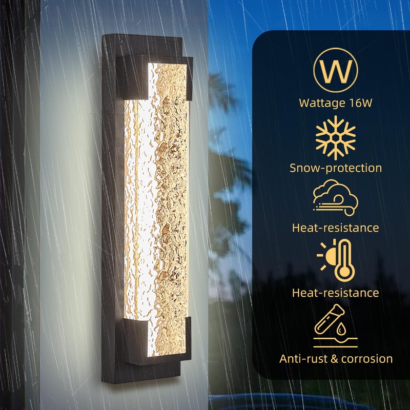 Hyunbae Outdoor Wall Light, 18.9" Large LED Modern Outdoor Wall
