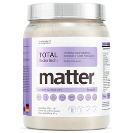 Matter Total Beauty, Proteína Vegana con Probióticos y Enzimas BioCore®, Ceramidas Myoceram® y Ácido Hialurónico, Apoya Piel y Digestión, Bote 700g, Sabor Salty Caramel