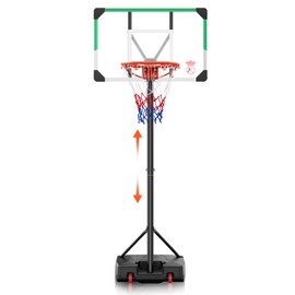 DASHINGNOAH Portable Basketball Hoop & Goals 4.82-8.53FT Height Adjustable Basketball Hoop Goal with 32Inch Backboard, Fillable Base and 2 Wheels Pool Basketball Hoop Outdoor for Teenagers/Youth