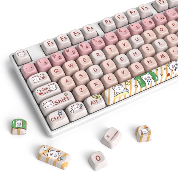 iRoboosta PBT Dye Sublimation Keycaps MOA Keycaps, 139 Keys Custom