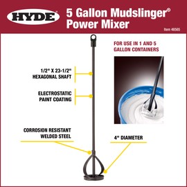 HYDE Tools 46565 4-Inch Diameter 23-1/2-Inch Mudslinger Mixer
