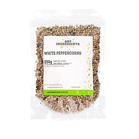 JustIngredients Essentials White Peppercorns, 100 g