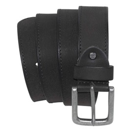 Harrys-Collection HC Men's Leather Belt Buffalo Leather with Antique Silver Clasp, black