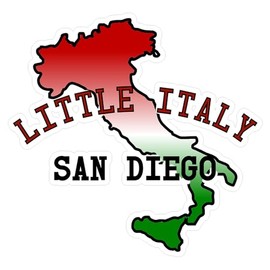 CafePress Little Italy San Diego Medium Die Cut Sticker, 5.75" x 5.75" Glossy Finish