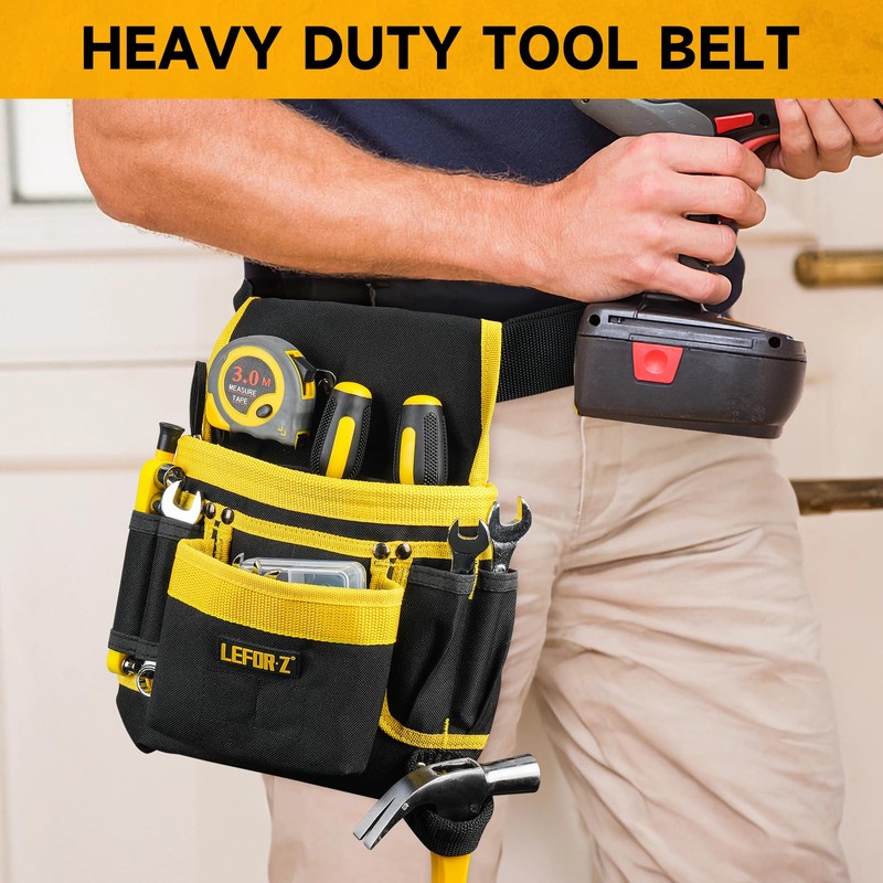 Tool Belt,Magnetic Tool Pouch,13-Pockets Tool Belts for Men,Detachable & Adjustable