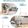 Panta Height Adjustable Rolling Laptop Stand, Overbed Table with 2
