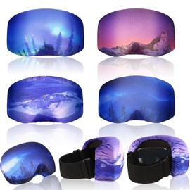 4 Pieces Ski Snowboard Goggle Cover Sleeve, Goggle Cover Microfiber Protective Lens Scratch Dust Protection for Travel Apres (Classic Pattern)
