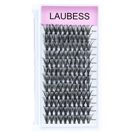 Lash Clusters LAUBESS Eyelash Clusters Individual Lashes Mixed Tray Cluster Lashes Kit DIY Lash Extensions at Home Fake Lashes Soft (30D-0.07D-9-16Mix)