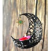 JUNADJUL Moon Shape Hanging Tealight Holder, Metal Moon Candle Holder