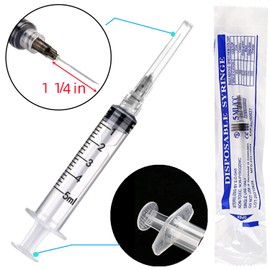 100Pack 5ml 5cc Disposable Plastic Syringes with 22Ga, Individually Sterile Package