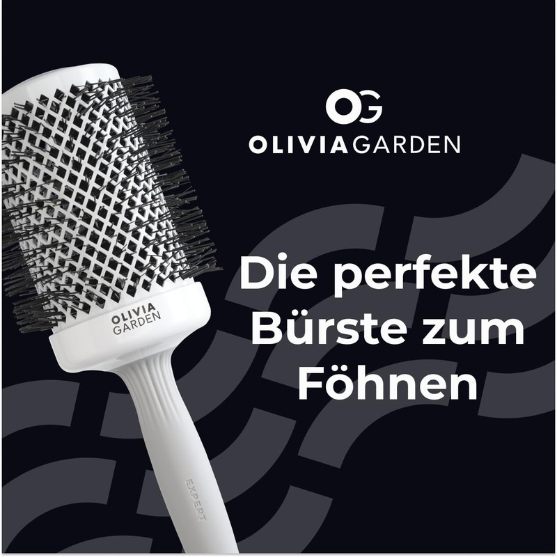 Olivia Garden - Expert Blowout Shine Hairbrush, White and Grey,