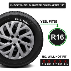 Coast2Coast International (CCI) Set of 4 Hubcaps Wheel Covers FOR 2009-2025 Toyota Corolla 16" Steel Rims