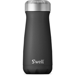 S'well Stainless Steel Traveler, 16oz, Onyx, Triple Layered Vacuum Insulated Containers Keeps Drinks Cold for 24 Hours and Hot for 12, BPA Free, Easy Carrying On the Go