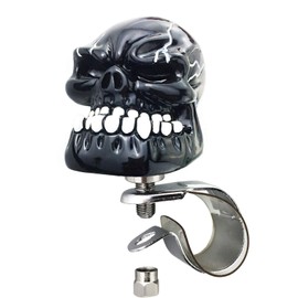 Arenbel Steering Wheel Assist Knob Skull Suicide Spinner Power Turning Grip Handle Booster Fit Most Cars Trucks Tractors Boats, Black