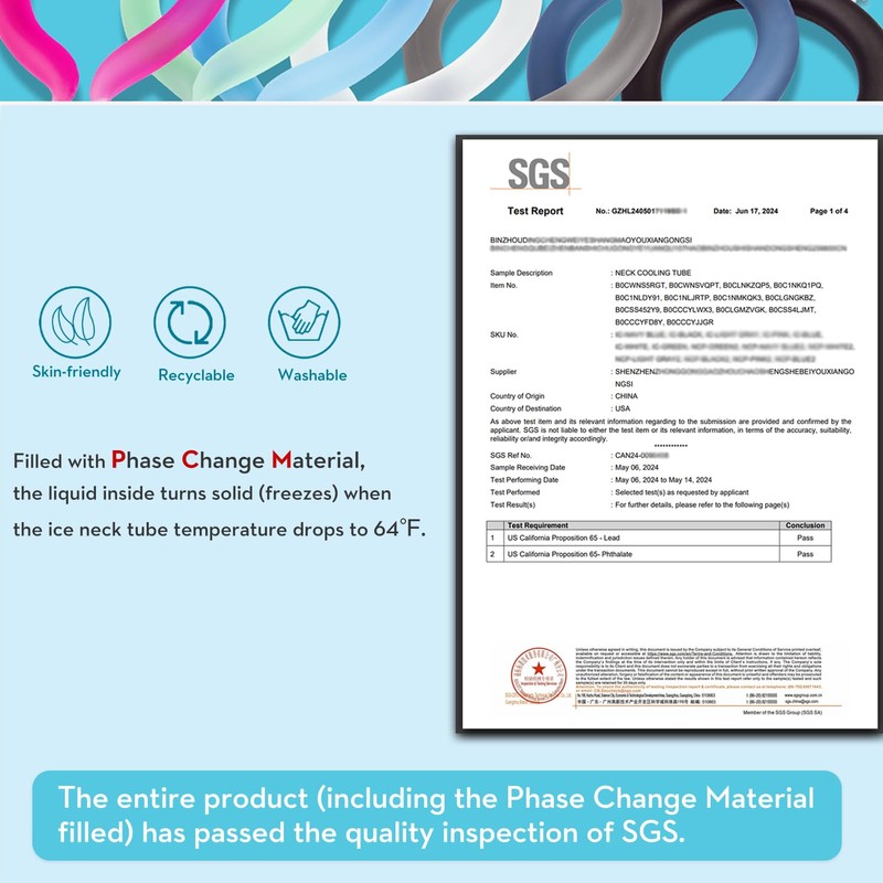 Neck CoolingTube, Reusable Ice Cooler Wearable Body CoolingProducts, Neck Coolers