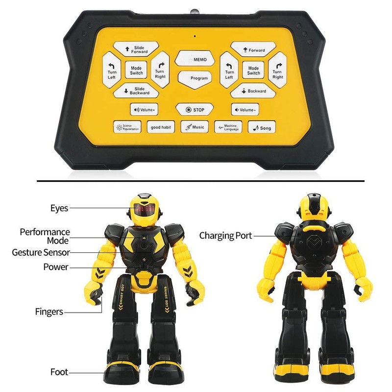 HUSAN Remote Control Robot For Kids, Intelligent Dancing Robot With