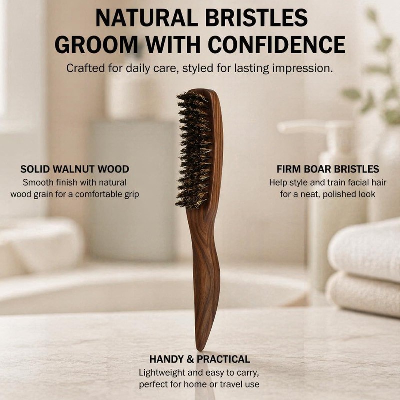 Slick Back Set - Boar Bristle Brush - Comb -