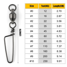 Alwonder 10,30 Pack Ball Bearing Swivel with Coastlock Snap Welded Solid Ring,Freshwater Saltwater Offshore Fishing High Strength 26LB - 503LB,100% Stainless Steel Brass