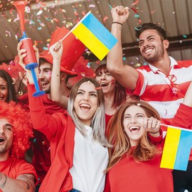 Ukraine Decorations 10pcs Small Ukraine Flags on Sticks & 2pcs Tattoos, Mini Ukrainian Flags Hand Held Flags for Sports Events Independence Day Party Decorations