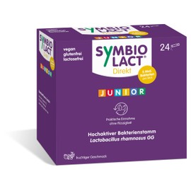 SymbioLact Direkt Junior - Milchsäurebakterien zur Direkteinnahme - 5 Mrd. Bakterien pro Stick - laktosefrei, glutenfrei, vegan - mit Fruchtgeschmack - 24 Sticks