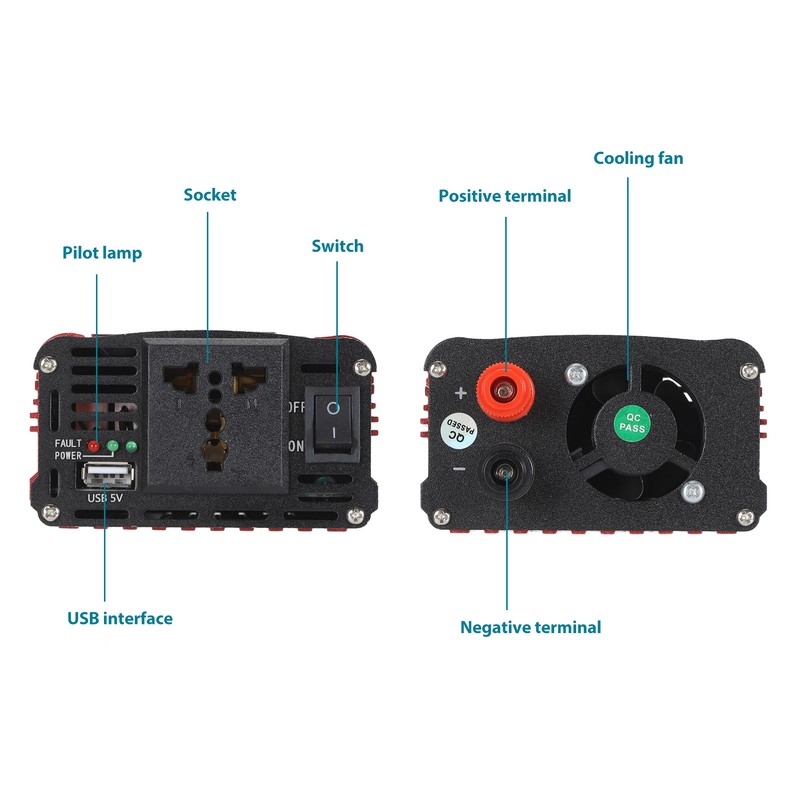 800W Solar Car Power Inverter DC48V 60V To AC220V Power