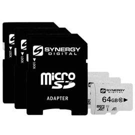 Synergy Digital 64GB Micro SDXC Secure Digital UHS-I Memory Cards, Compatible with LG Enact Tablet - Class 10, U1, 100MB/s, 300 Series - Pack of 3