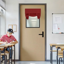 Vatge Door Curtains - Room Darkening French Door Curtains for Small Windows, Front Window Covering for Glass/Patio/Sliding, 1 Panel, W24 x L36, Red