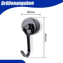Keukenket Magnethaken Extra Stark 8 Stck,15kg Ziehen 20mm Schwenkbare Schaukel Magnet Haken Schwarz,Magnet mit Haken Magnethaken fr Eisentren Khlschr?nke Kchen Kleiderablage Bro Magnet Haken Gro? Silber