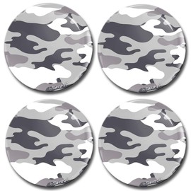 Biomar Labs 4 x 55mm 3D Domed Car Wheel Centre Rims Hub Gray Military Camouflage Stickers Decals For Caps Vehicle Auto Tuning Emblem A 2255 Z*