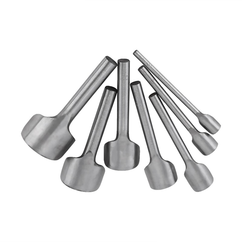 7pcs Set DIY Leather Carft Half -Round Punch Belt End