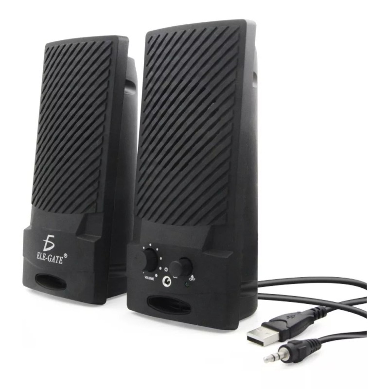 Ele-Gate Par Bocinas Escritorio PC entrada 3.5mm USB Ele-gate Bc.87