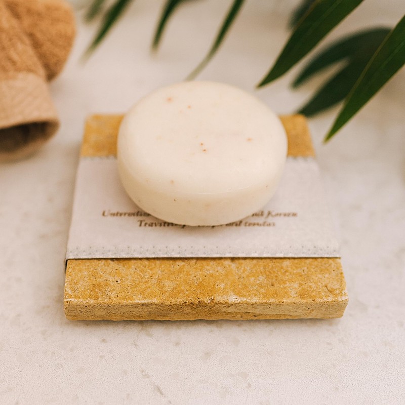 ottoman Travertine Soap Dish Decorative Stone 10 x 10 cm