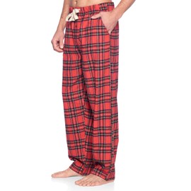 Ashford & Brooks Mens Super Soft Flannel Plaid Pajama Sleep Pants - Red Stewart - Large