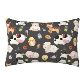 Farm Animal Pillow Cover 20x30 Inch Bed Pillow Pillowcases with Hidden Zipper Lumbar Pillow Case Cushion Queen Size Standard Soft Breathable Rectangular Pillow Covers,for Sofa Couch Bed Decor