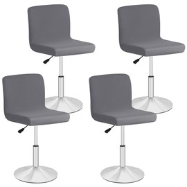 Zinueen Set of 4 High Chair Covers Bar Stool Removable Washable Cover for Highchair Swivel Chair Short Stool (Grey)