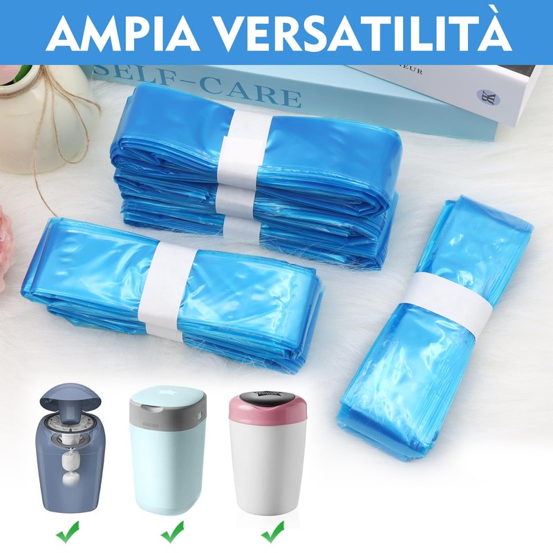 ZYKORT Pack of 8 Refill Odourless Nappy Food Bags Compatible